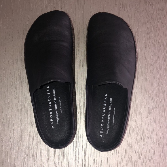 ASPORTUGUESAS clogs women Size 9 Black 000 Corn Biofiber - Picture 7 of 12